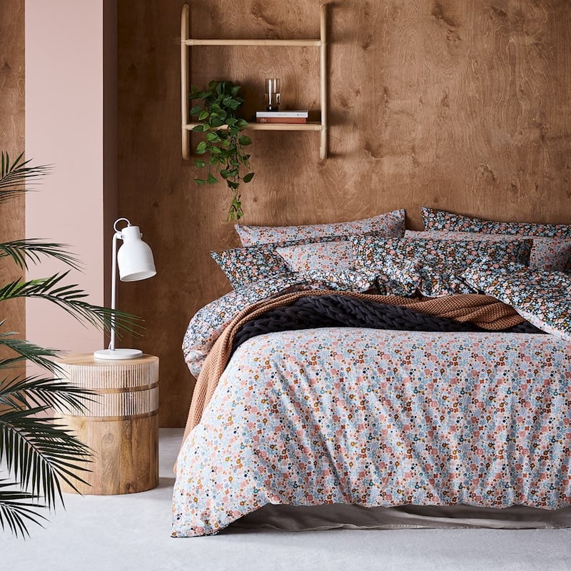 Printed Flower Bomb Flannelette Quilt Cover Set + Separates