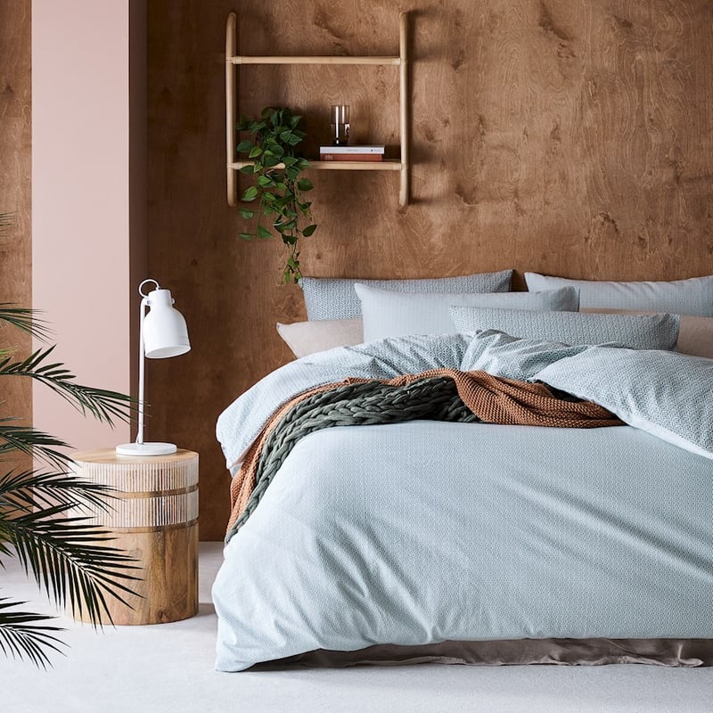 Printed Sage Tile Flannelette Quilt Cover Set + Separates