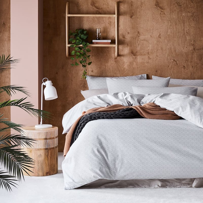Printed Silver Moroccan Flannelette Quilt Cover Set + Separates