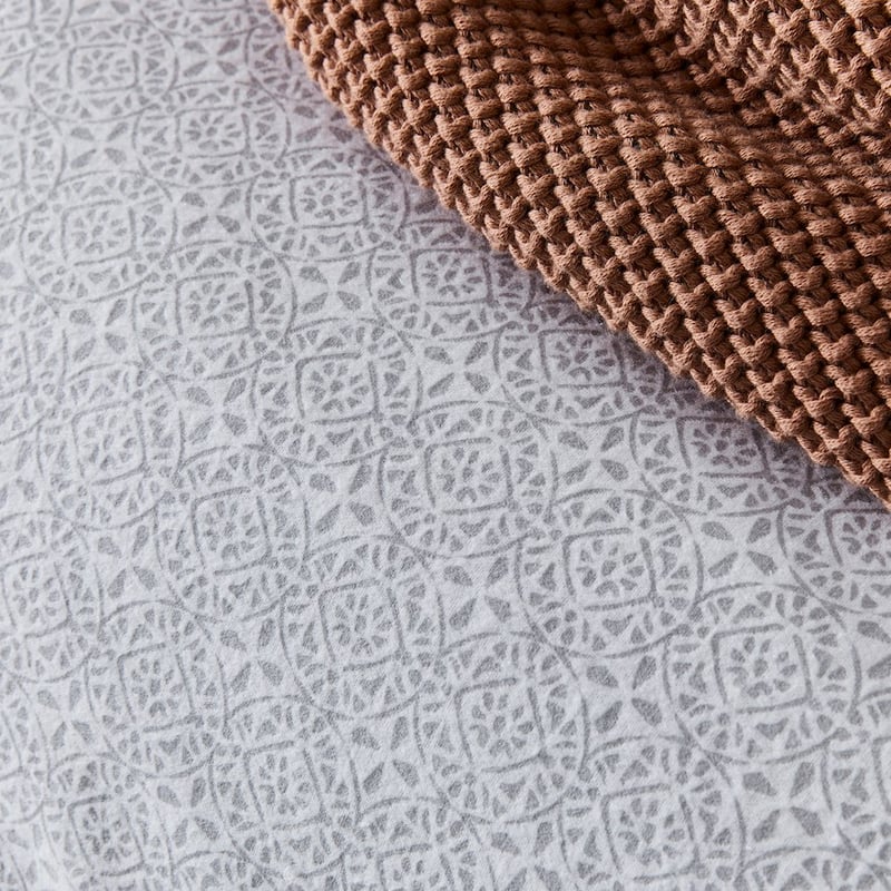 Printed Silver Moroccan Flannelette Quilt Cover Set + Separates