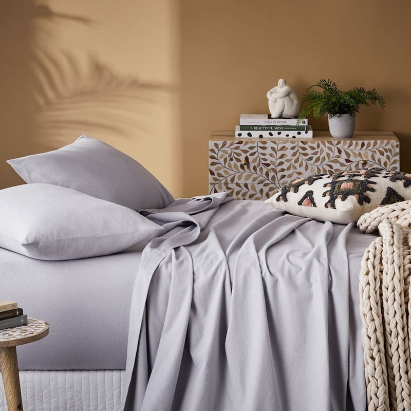 Flannelette Silver Pillowcase