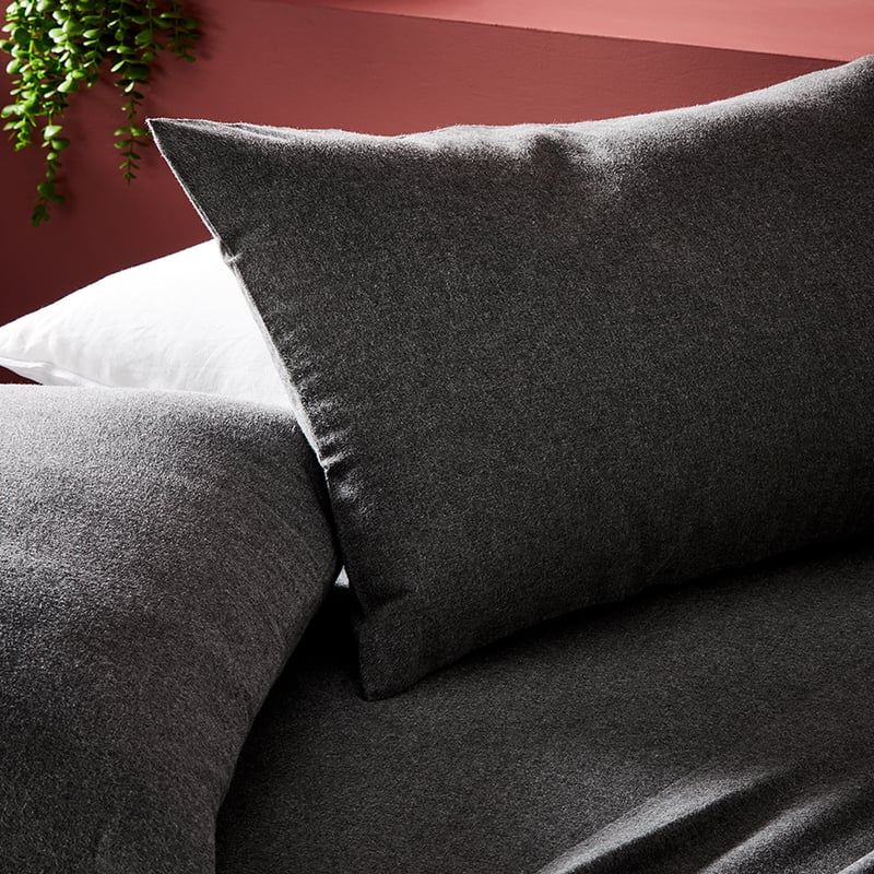 Super Soft Brushed Flannelette Charcoal Sheet Separates