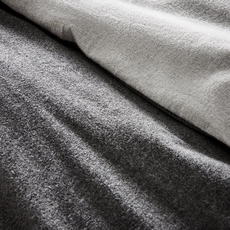 Super Soft Brushed Flannelette Silver & Charcoal Quilt Cover Separates