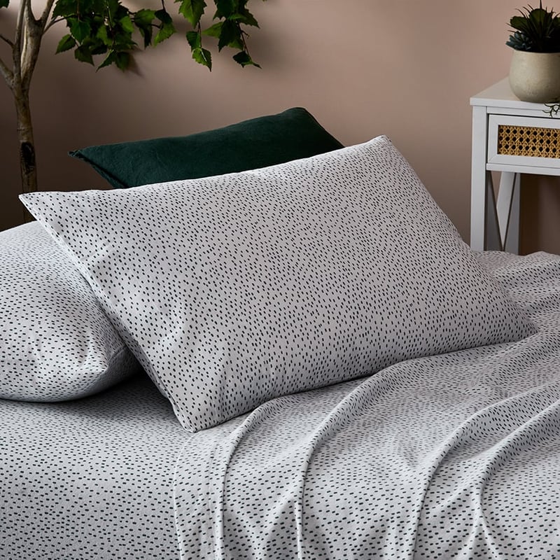 Printed Flannelette Sage Fleck Sheet Set