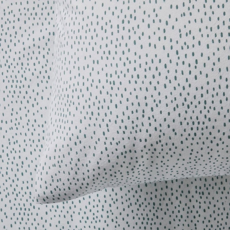 Printed Flannelette Sage Fleck Sheet Set