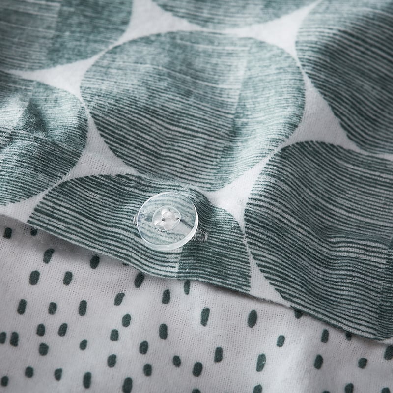 Printed Flannelette Sage Spot Quilt Cover Set + Separates