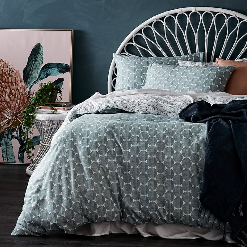 Printed Flannelette Sage Spot Quilt Cover Set + Separates