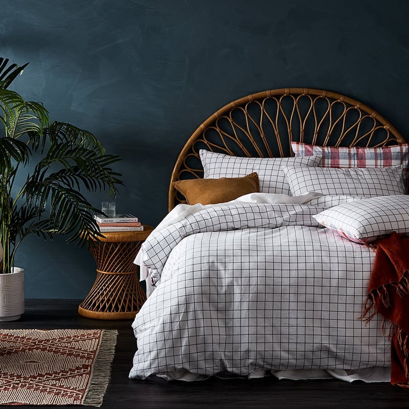 Printed Flannelette Watercolour Check Quilt Cover Set