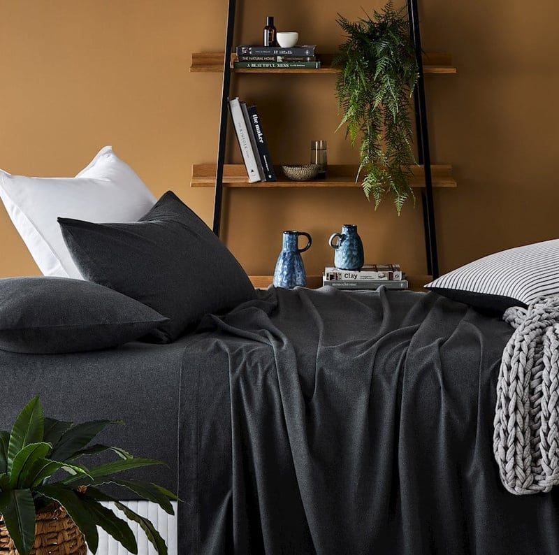Super Soft Brushed Flannelette Charcoal Sheet Separates