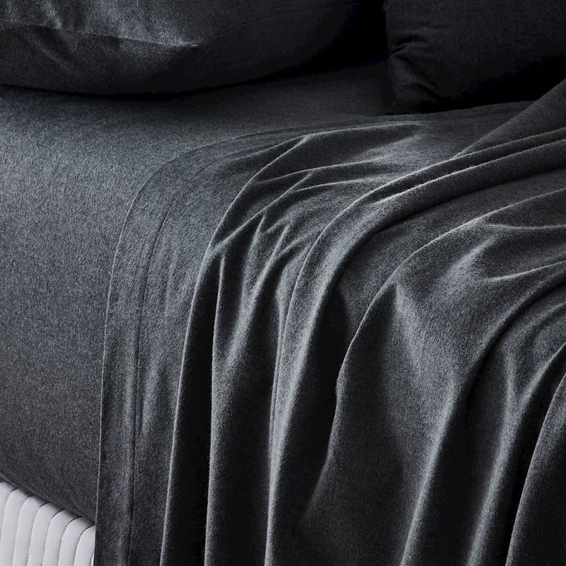 Super Soft Brushed Flannelette Charcoal Sheet Separates