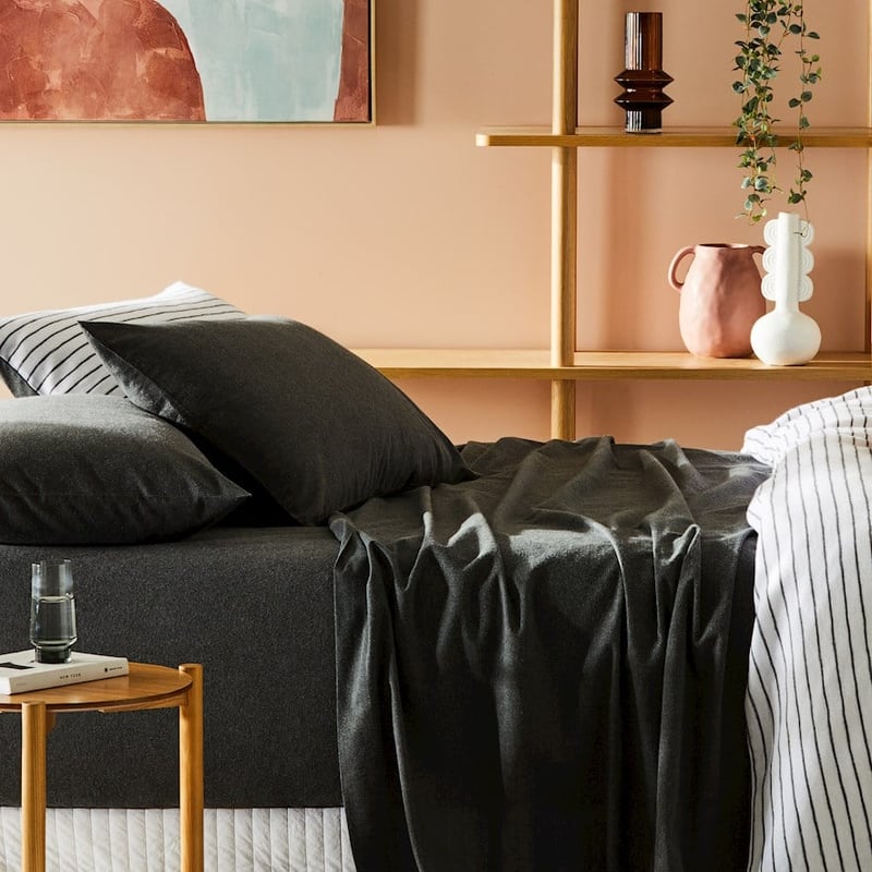 Super Soft Brushed Flannelette Charcoal Pillowcase