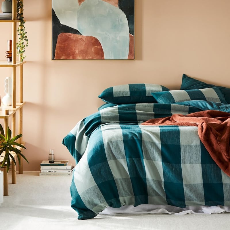 Super Soft Brushed Flannelette Pine Check Pillowcase