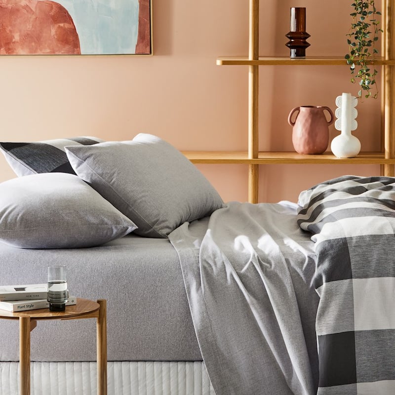 Super Soft Brushed Flannelette Silver Pillowcase