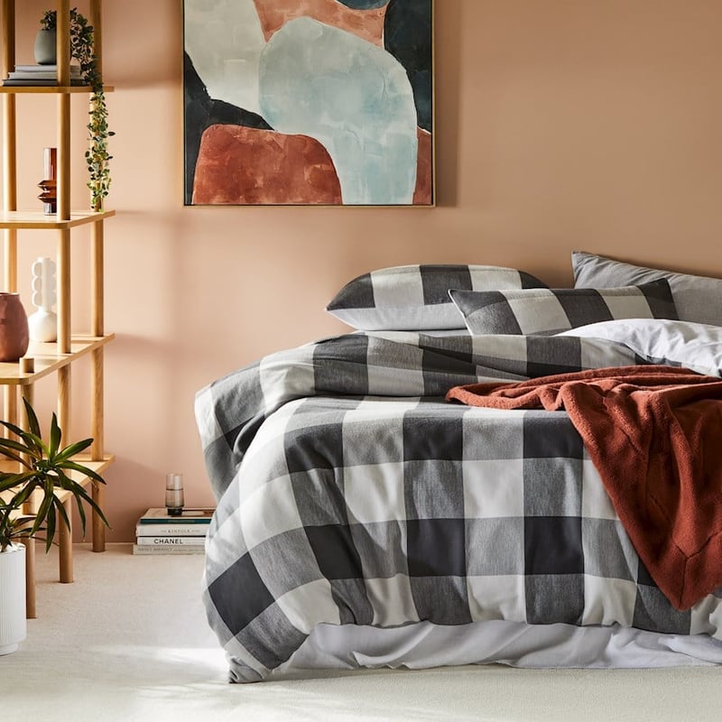 Super Soft Brushed Flannelette Silver Check Pillowcase