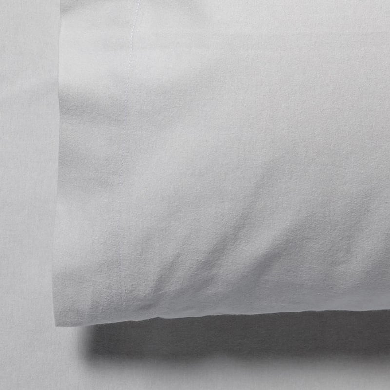 Plain Dye Flannelette Grey Sheet Set
