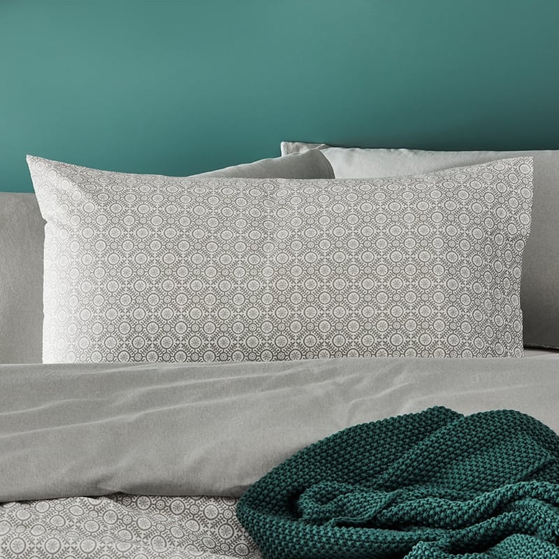 Printed Flannelette Grey Moroccan Quilt Cover Set + Separates