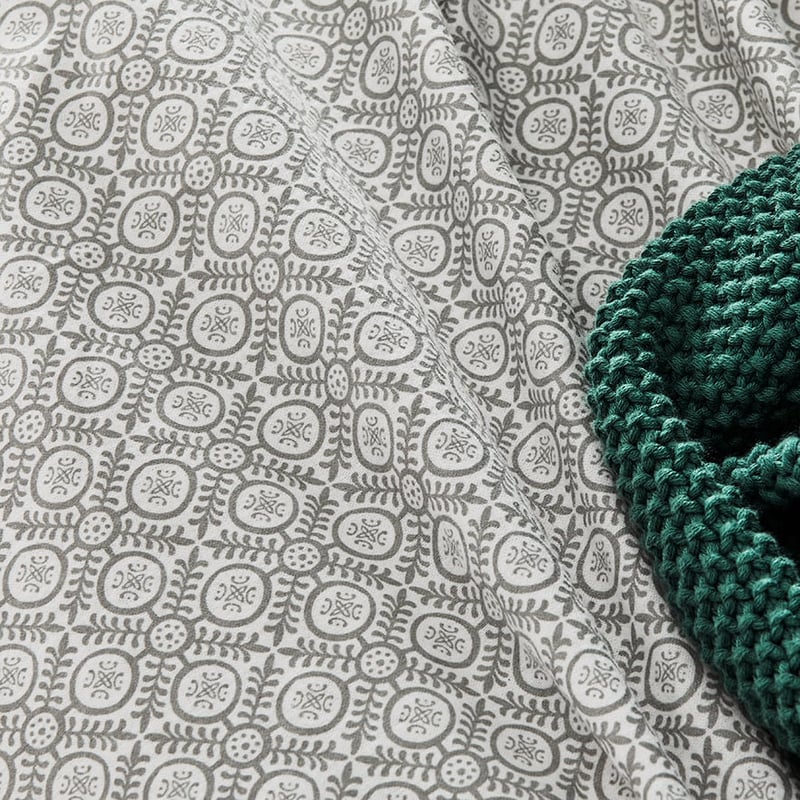 Printed Flannelette Grey Moroccan Quilt Cover Set + Separates