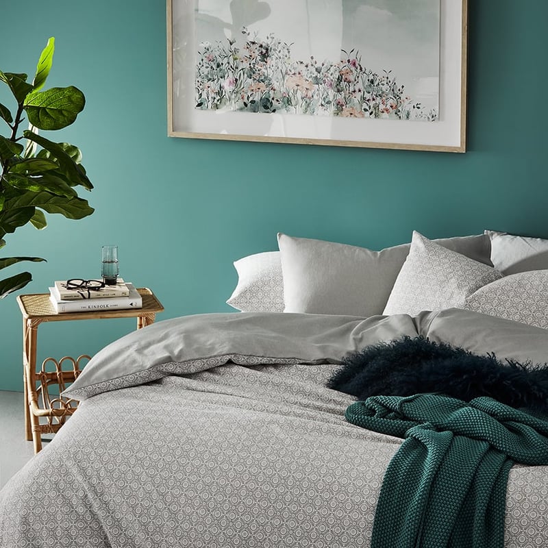 Printed Flannelette Grey Moroccan Quilt Cover Set + Separates