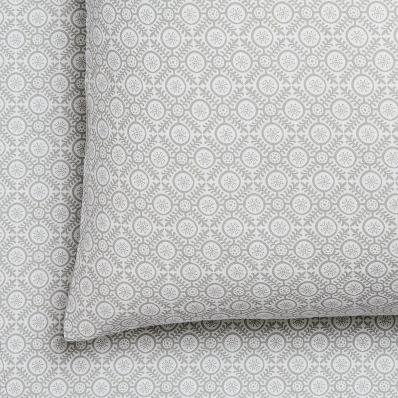 Printed Flannelette Grey Moroccan Sheet Set