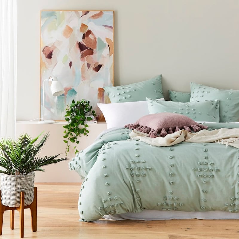 Logan Chenille Mint Quilt Cover Set + Separates