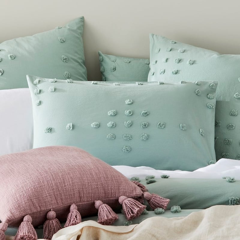 Logan Chenille Mint Quilt Cover Set + Separates
