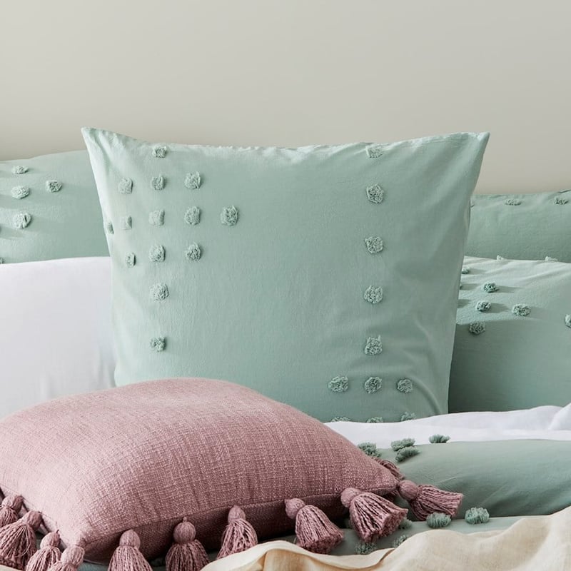 Logan Chenille Mint Quilt Cover Set + Separates