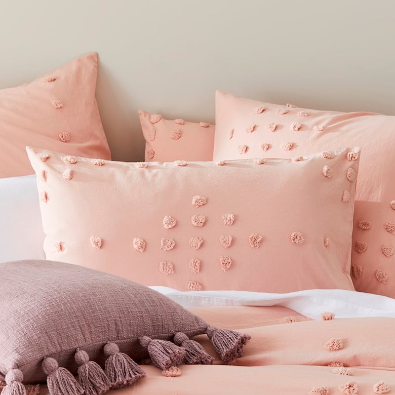 Logan Chenille Pink Quilt Cover Set + Separates