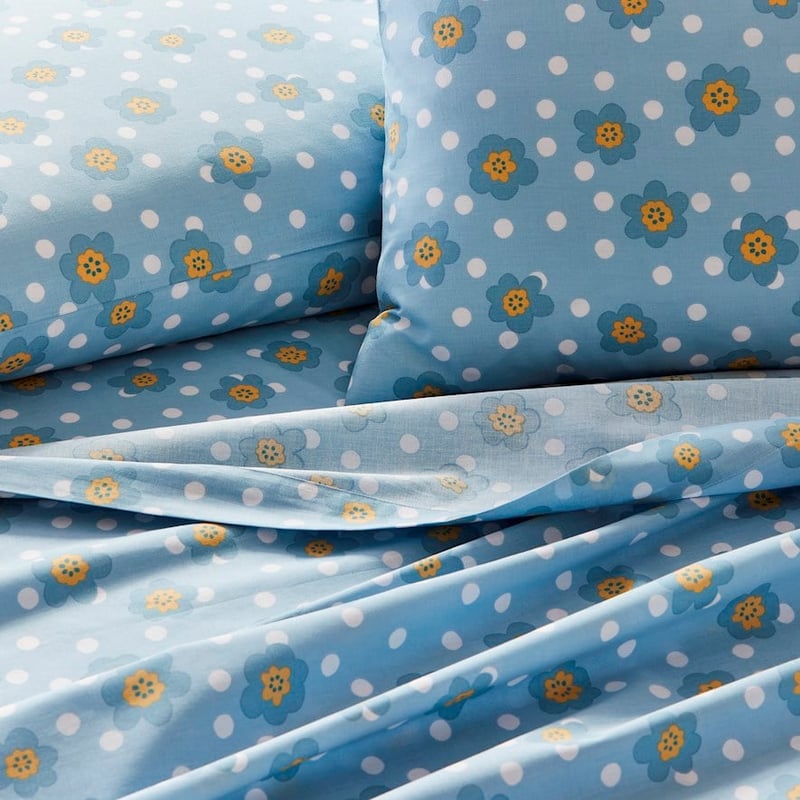 Perfect Cotton Percale Sage Floral Sheet Set