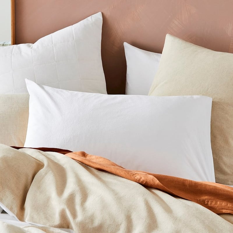 Olsen Linen Cotton Natural & White Quilt Cover Set + Separates