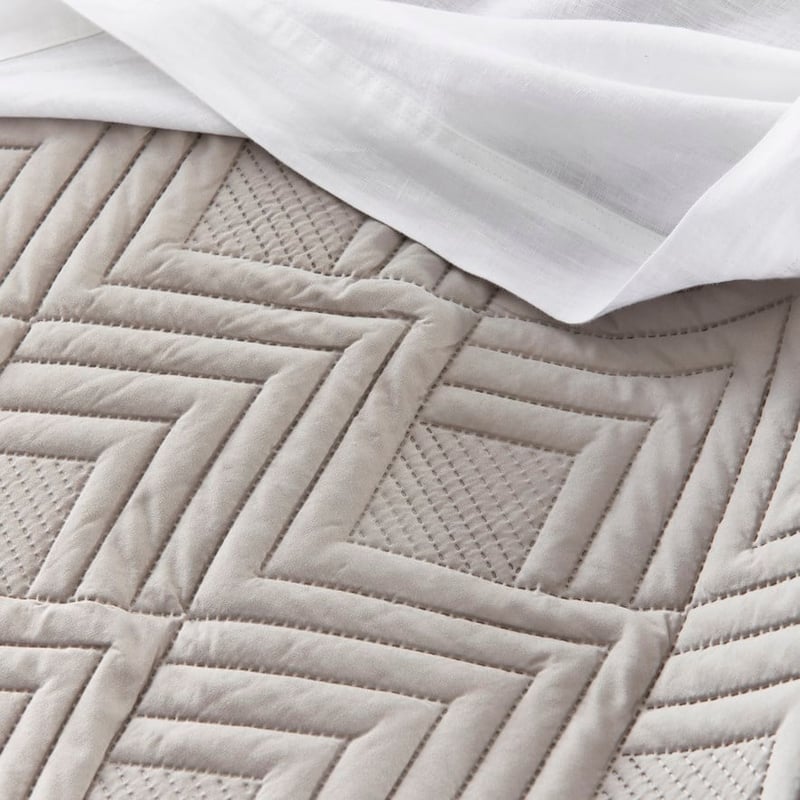 Aiden Microfibre Grey Quilted Quilt Cover Set + Separates