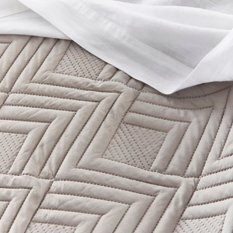 Aiden Microfibre Grey Quilted Coverlet Set + Separates