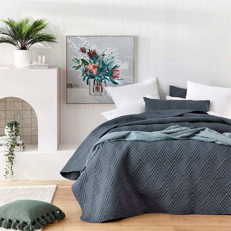 Aiden Microfibre Slate Quilted Coverlet Set + Separates