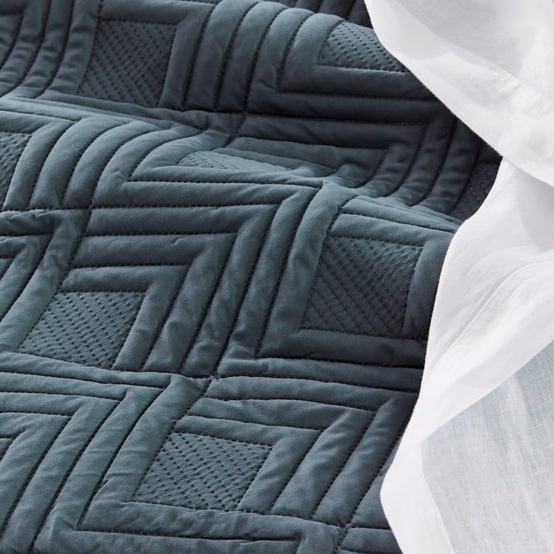Aiden Microfibre Slate Quilted Coverlet Set + Separates