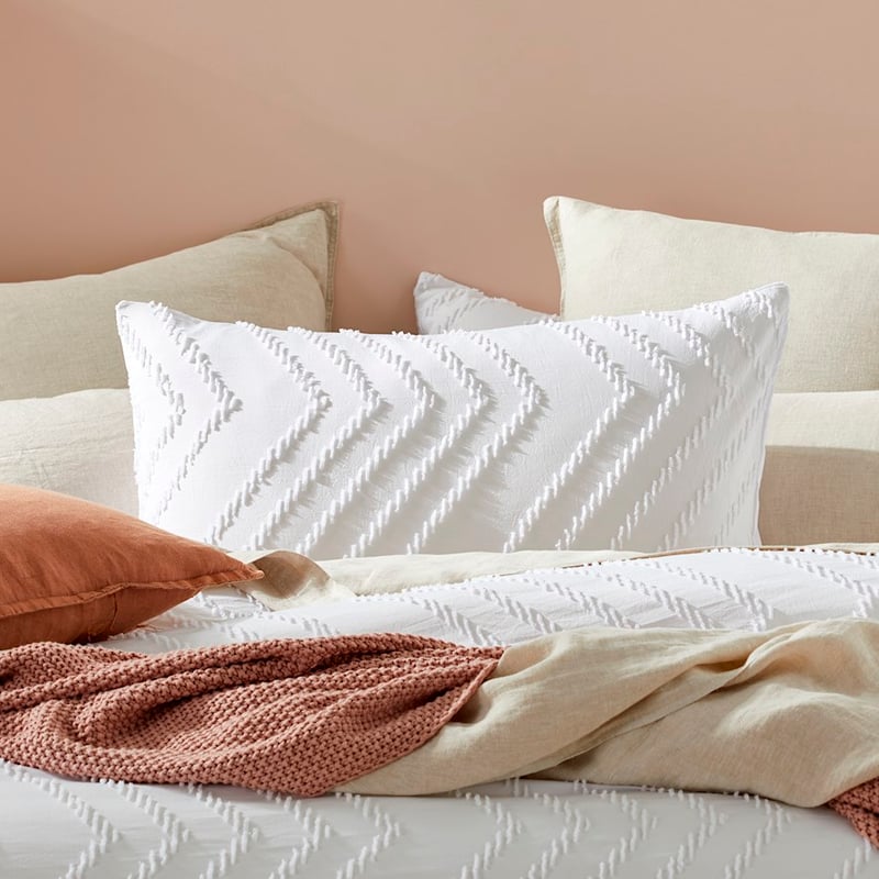 Aztec Microfibre White Quilt Cover Set + Separates