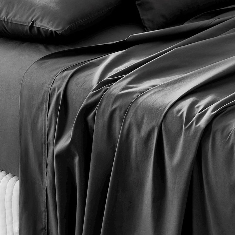 Plain Dye Perfect Cotton Percale Coal Sheet Set
