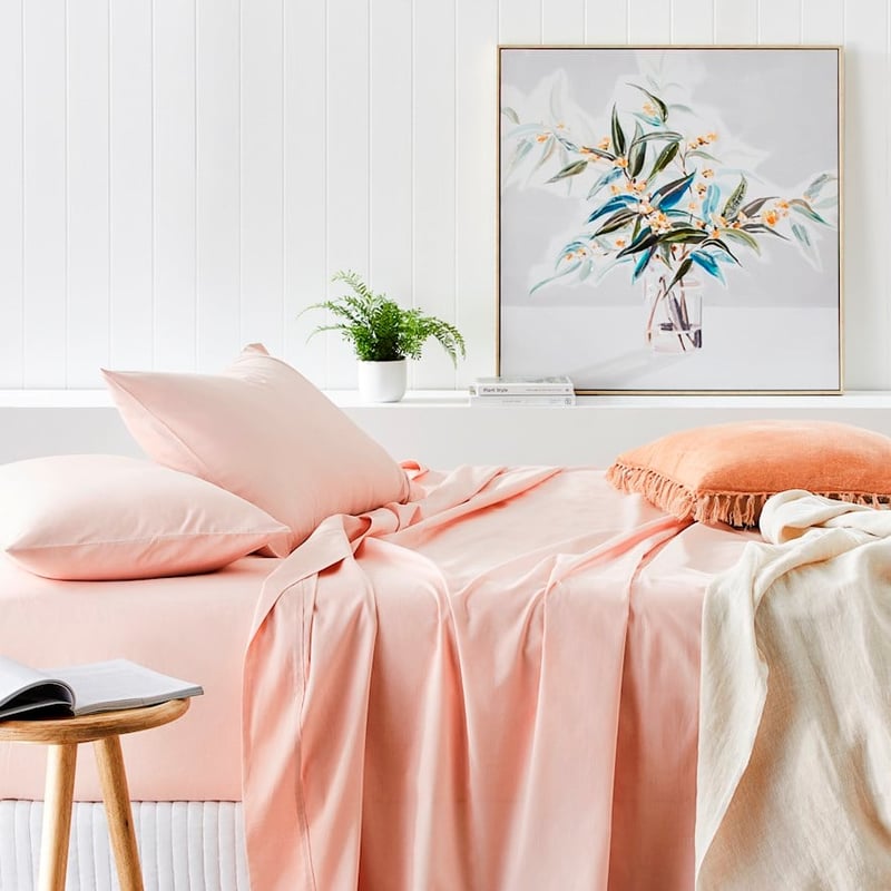 Plain Dye Perfect Cotton Percale Pink Sheet Set