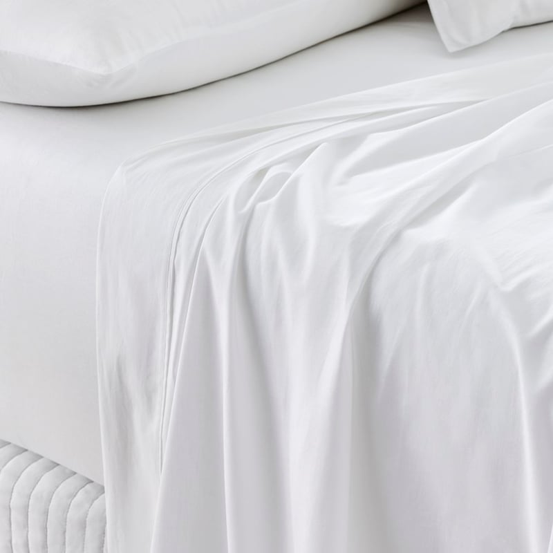 Plain Dye Perfect Cotton Percale White Sheet Set