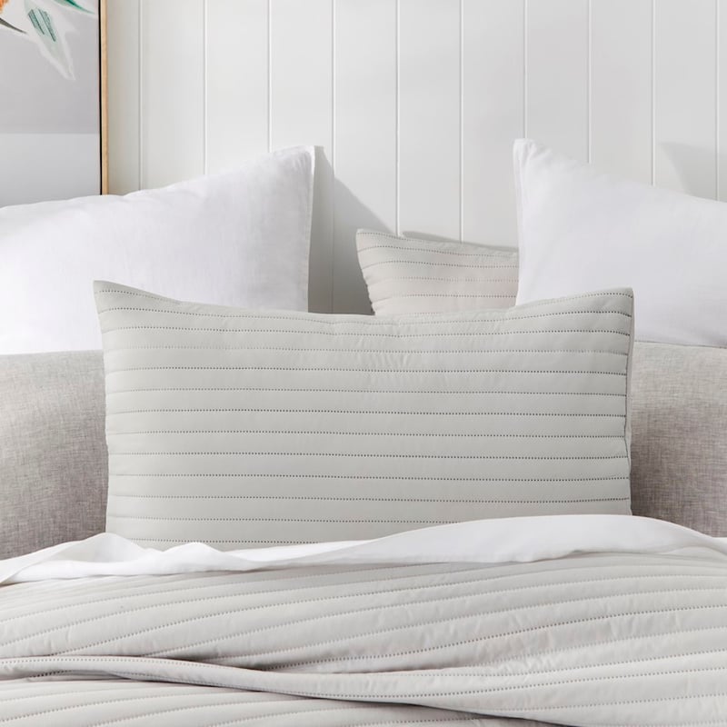 Maverick Microfibre Grey Quilted Coverlet Set + Separates