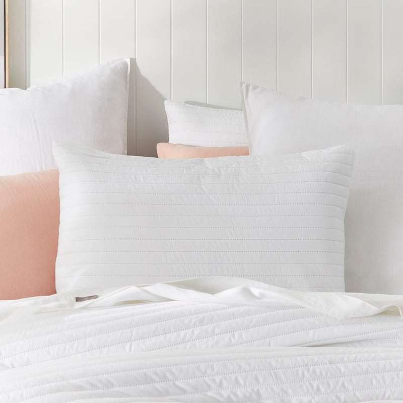 Maverick Microfibre White Quilted Coverlet Set + Separates