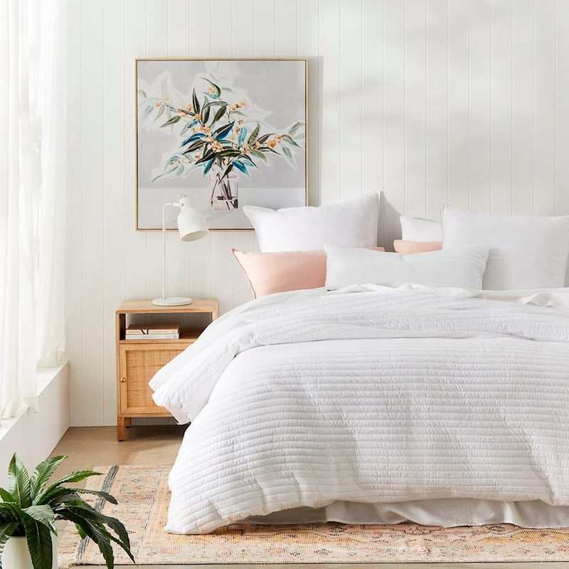 Maverick White Quilted Microfibre Pillowcase