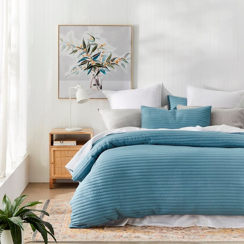 Maverick Microfibre Ocean Quilted Quilt Cover Set + Separates