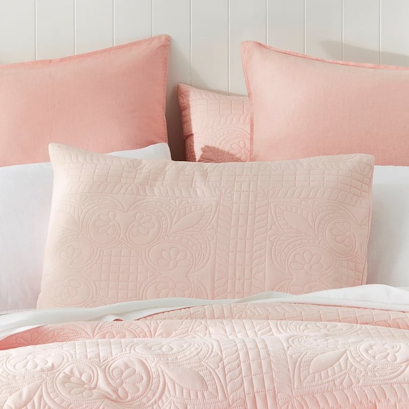 Mabel Microfibre Rose Pink Quilted Quilt Cover Set + Separates
