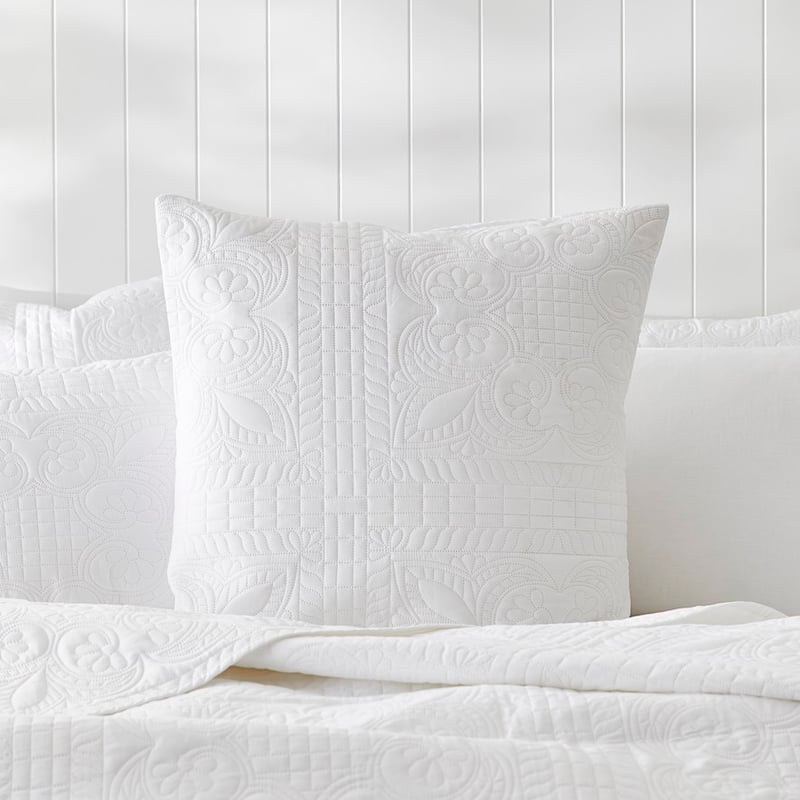 Mabel Microfibre White Quilted Quilt Cover Set + Separates