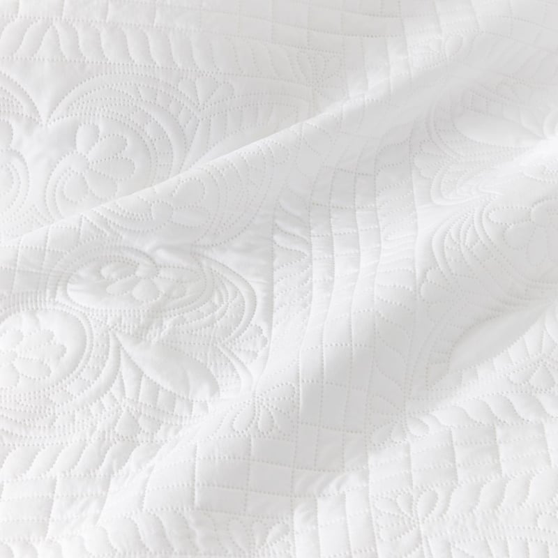 Mabel Microfibre White Quilted Quilt Cover Set + Separates