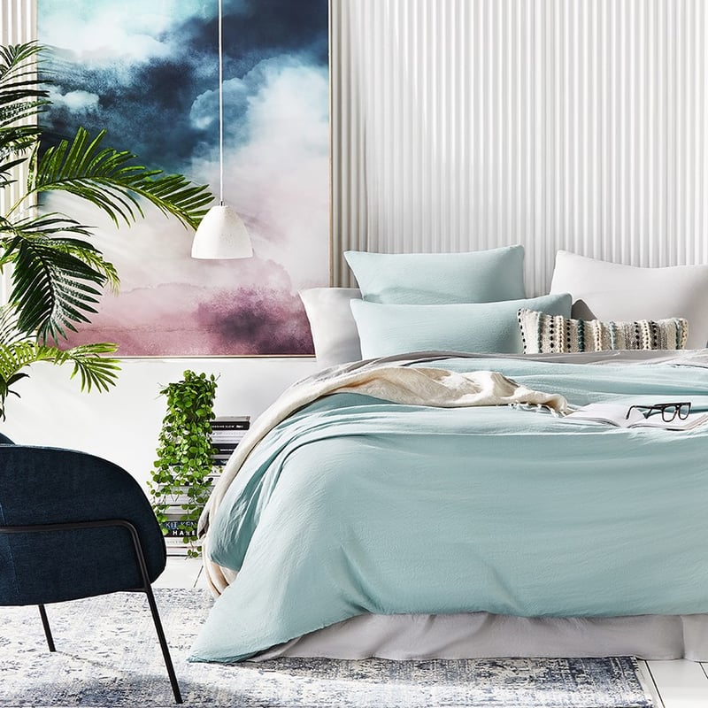 Microplush Sky Blue Quilt Cover Set + Separates