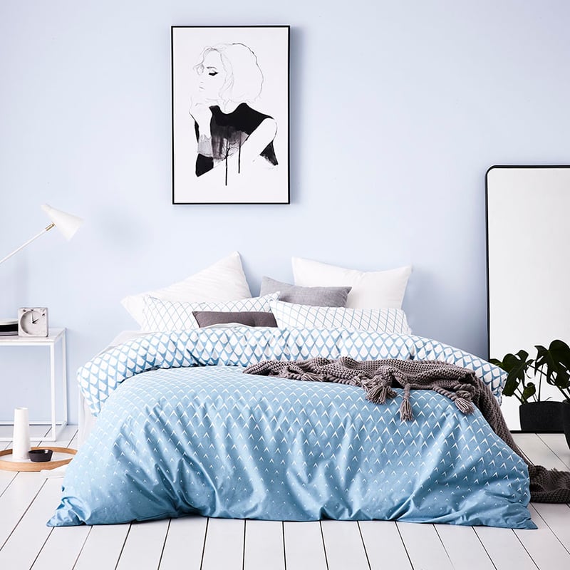 Geo Ombre Dusty Blue Quilt Cover Set + Separates