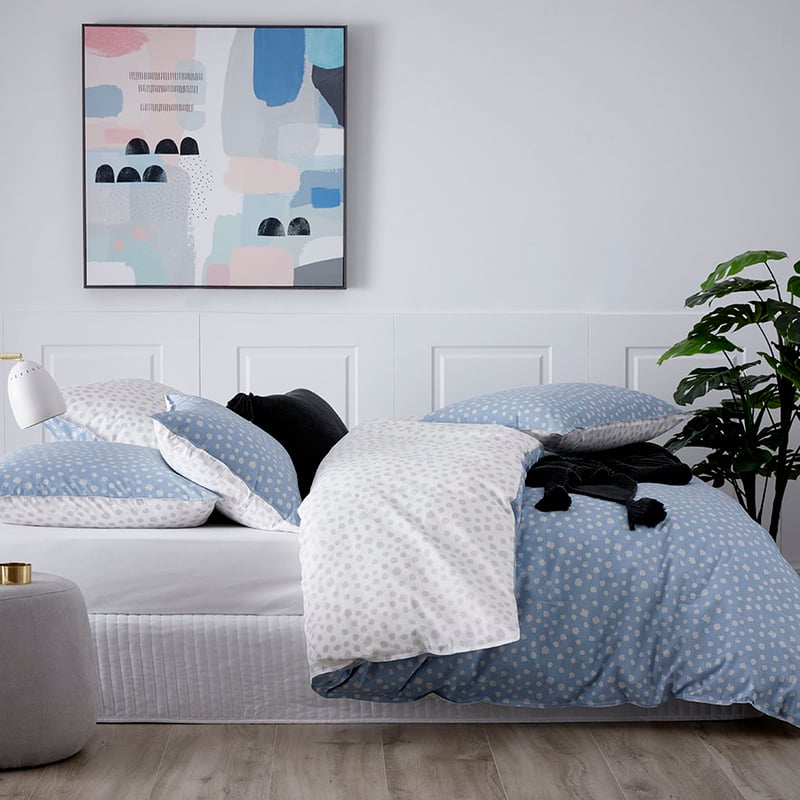 Polka Fleck Blue Quilt Cover Set + Separates