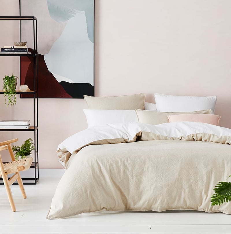 Stonewashed Cotton Linen White & Linen Quilt Cover Set + Separates