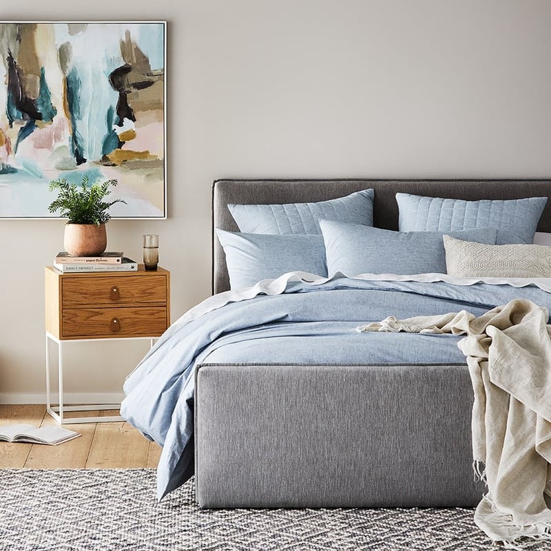 Austin Chambray Cotton Teal Quilt Cover Separates