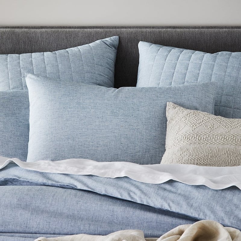 Austin Chambray Cotton Teal Quilt Cover Separates